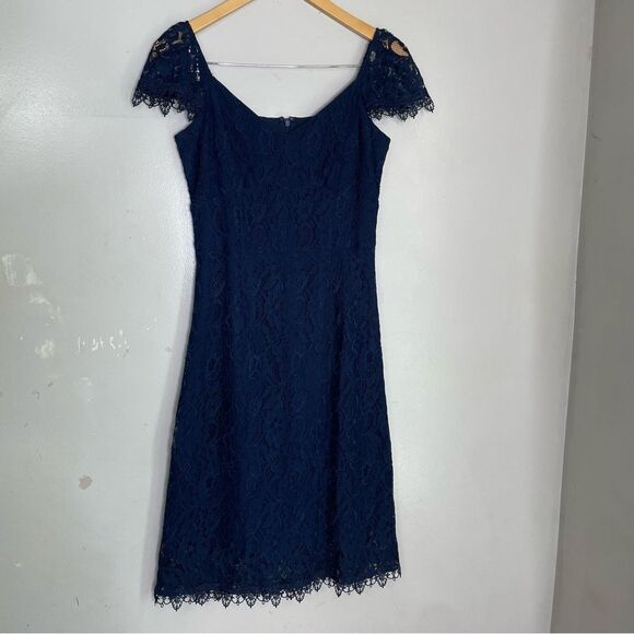 J. Peterman‎ Apology Free silk blend cap sleeve lace lined dress size 0 - Picture 4 of 10